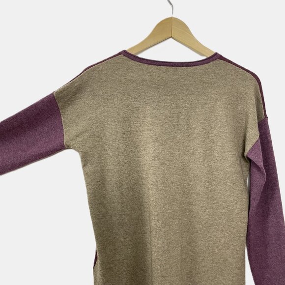 Smartwool Shadow Pine Colorblock Merino Wool Sweater Heather Purple - Picture 5 of 11